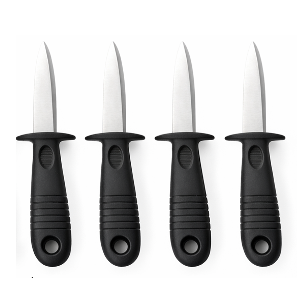 Set x 4 Cuchillo para Ostras – Estilo Boston 7,6 cm Acero Inoxidable Mango De Polipropileno Negro 2
