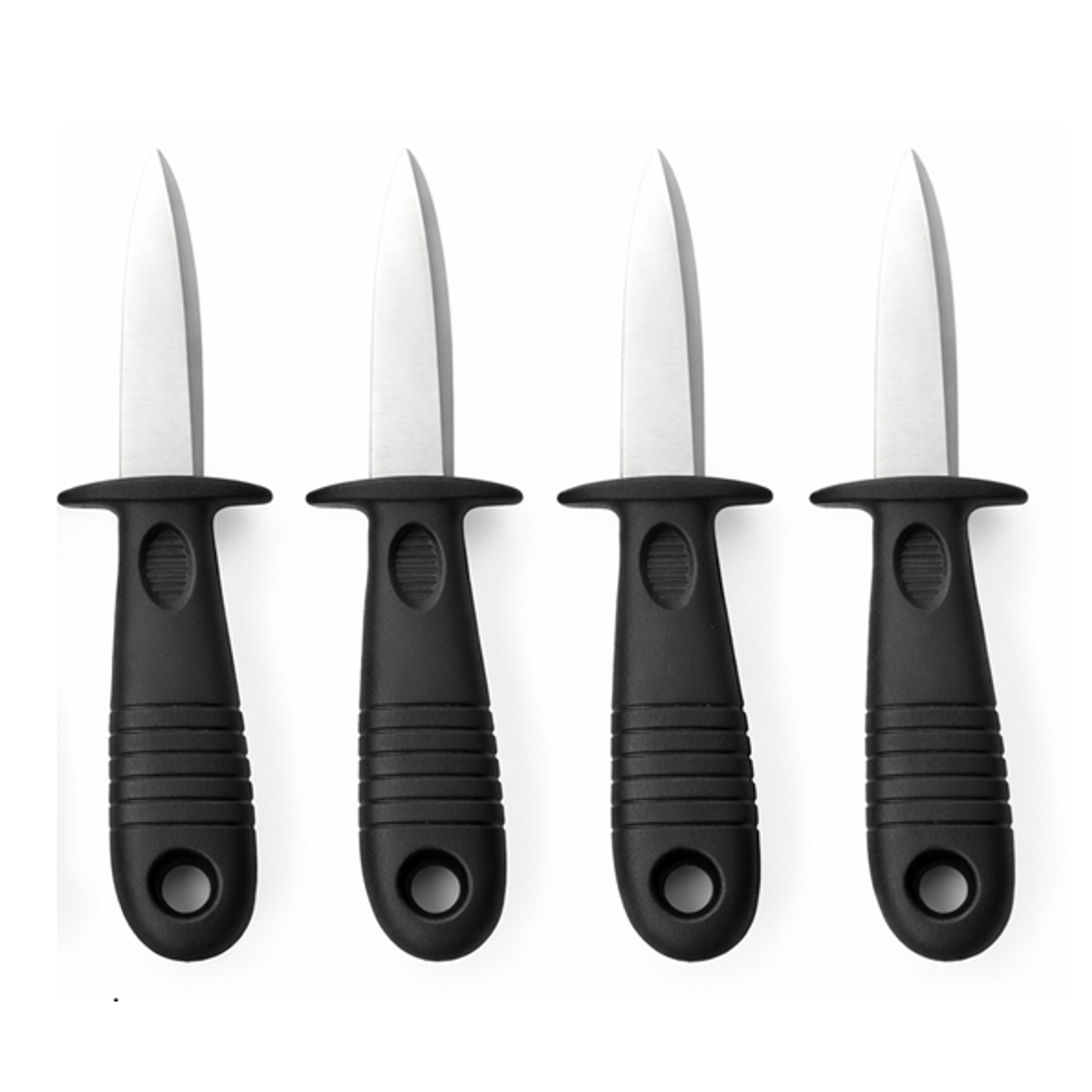 Set x 4 Cuchillo para Ostras – Estilo Boston 7,6 cm Acero Inoxidable Mango De Polipropileno Negro 2