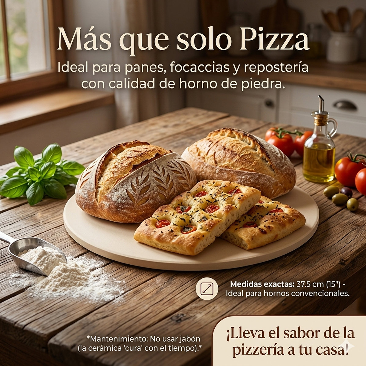 Piedra Redonda para Pizza Profesional – 37.5 cm Horno Parrilla Asador Barril Ahumadores 4