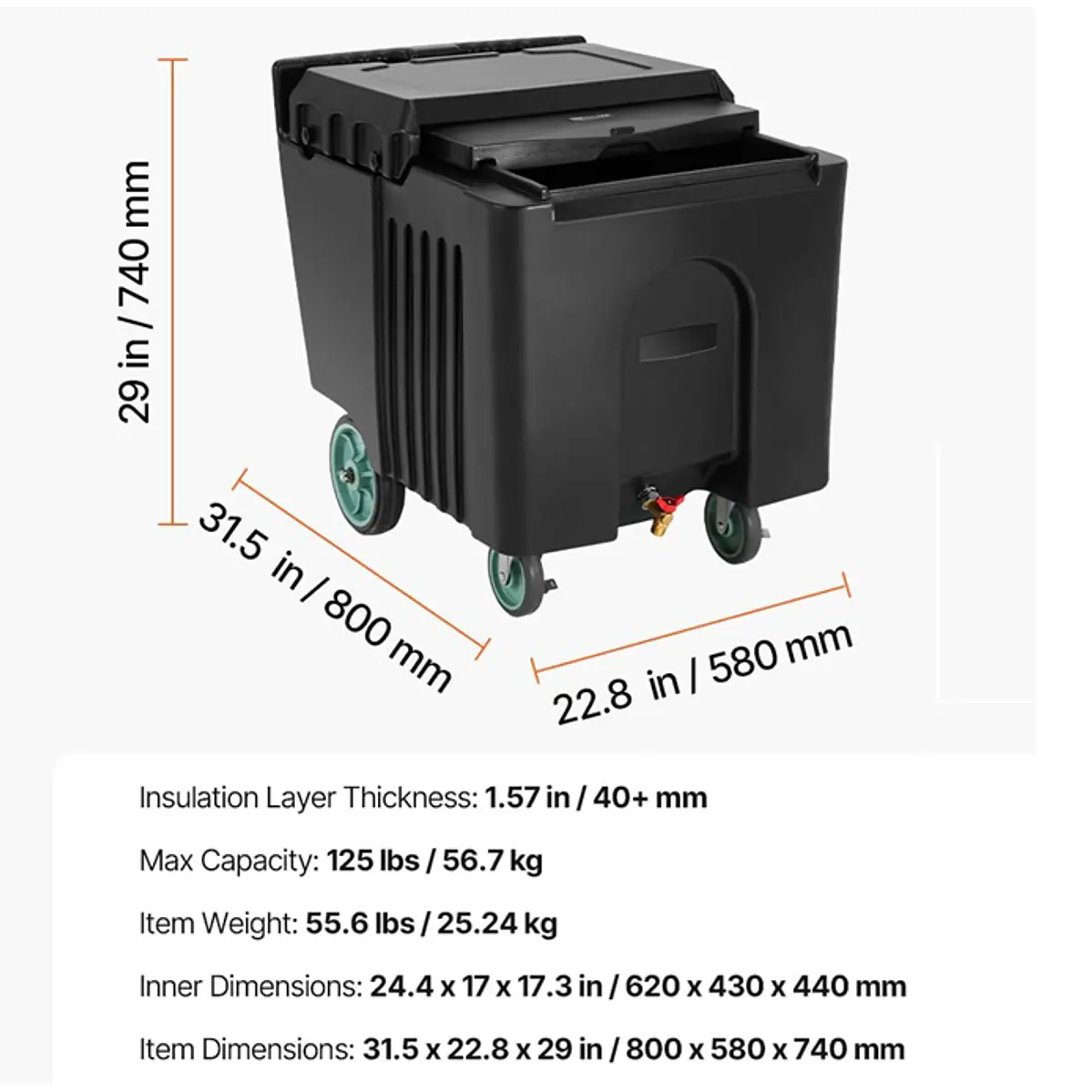Carro De Polietileno Isotérmico Para Almacenar Y Transportar Hielo 3
