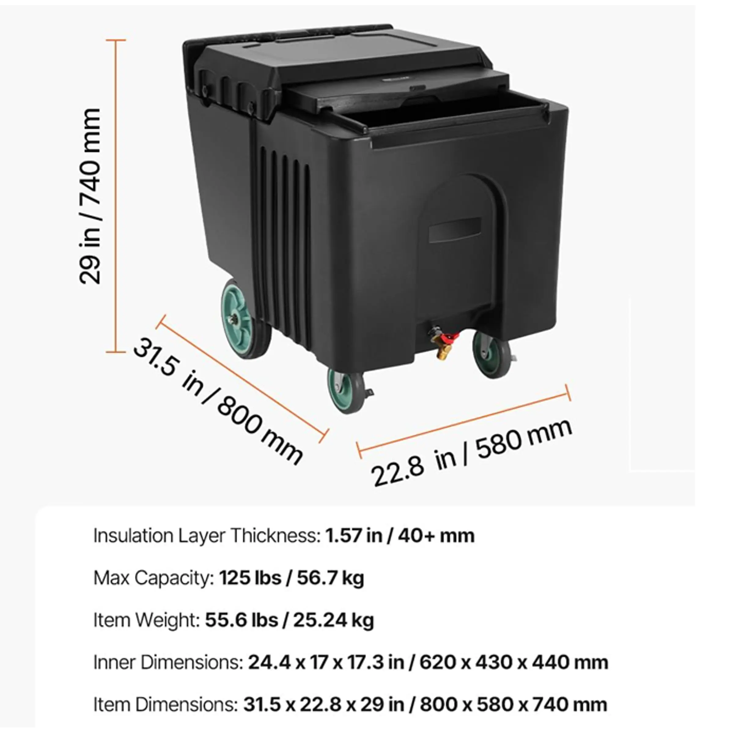 Carro De Polietileno Isotérmico Para Almacenar Y Transportar Hielo 3