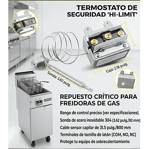 Hi-Limit Switch Termostato De Seguridad Para Freidoras De gas