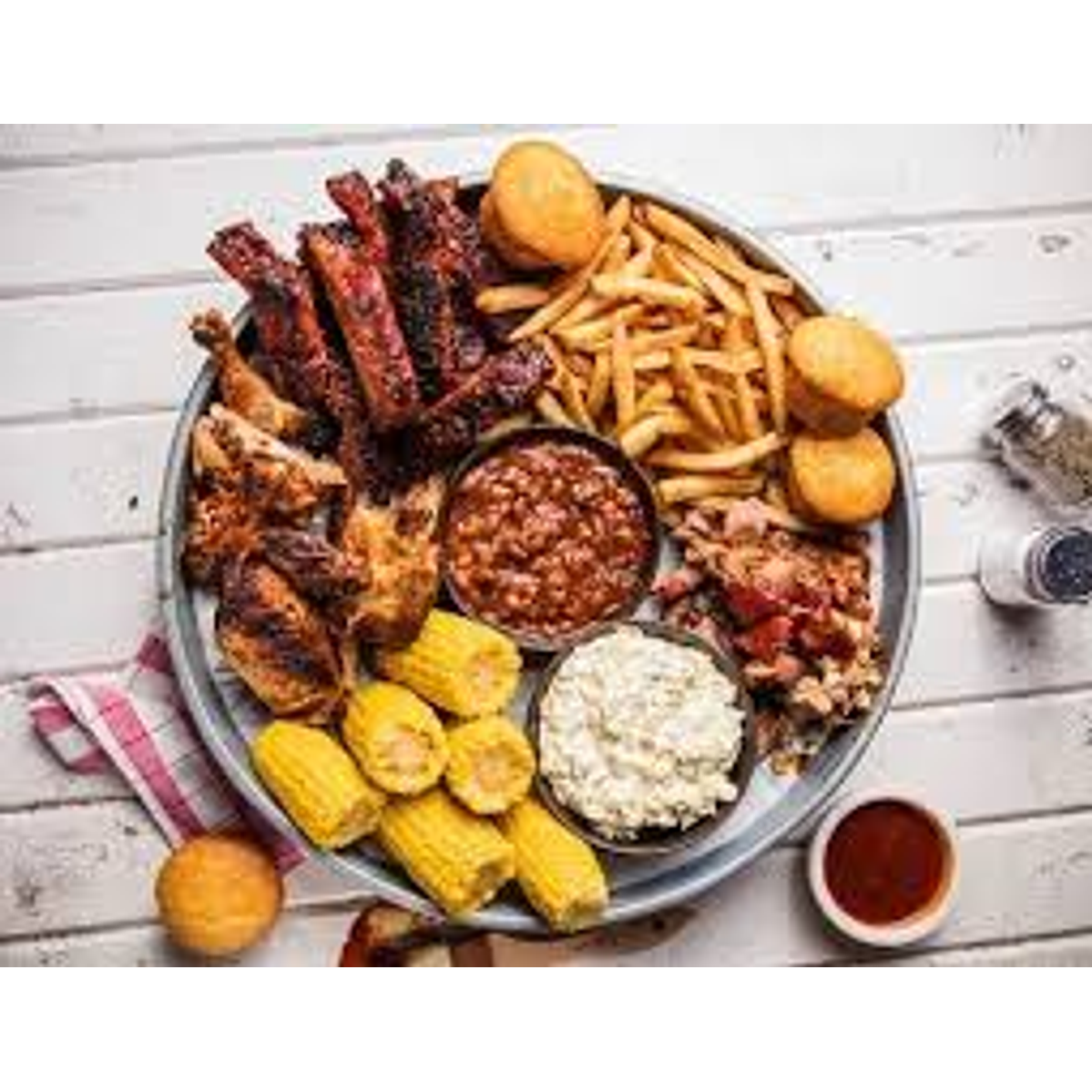 Bandeja Grande Redonda De Aluminio (50 cm) Servicio De Alimentos Compartir Familiar 3