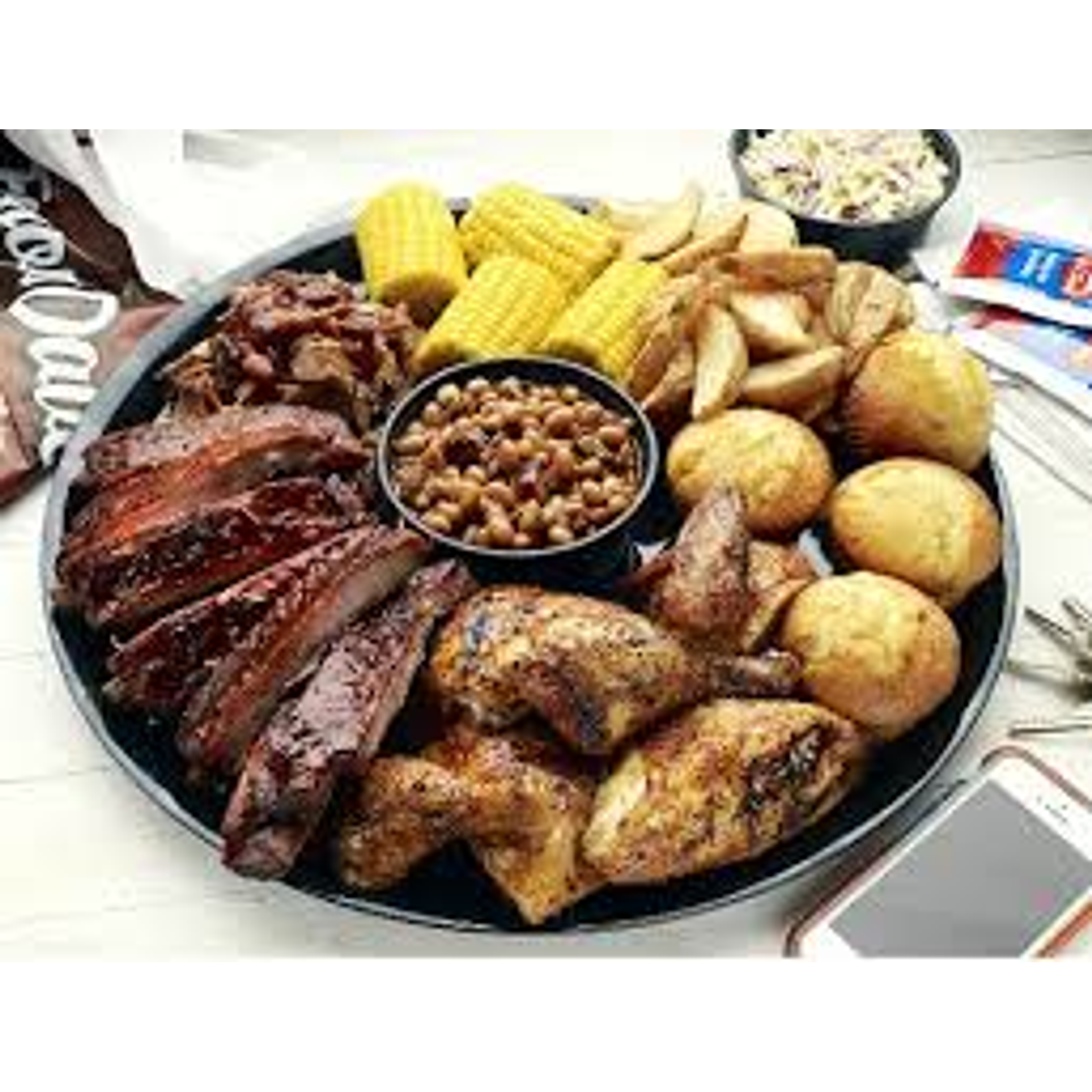 Bandeja Grande Redonda De Aluminio (50 cm) Servicio De Alimentos Compartir Familiar 2