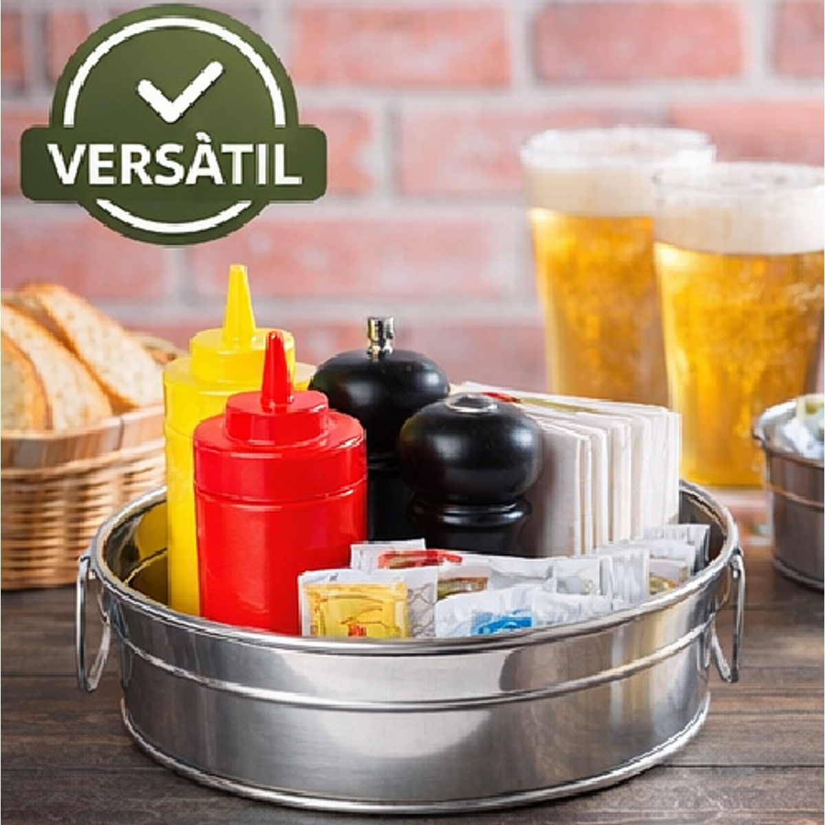 Set De 3 Bandejas Redondas De Acero Inoxidable 23x8 cm 1