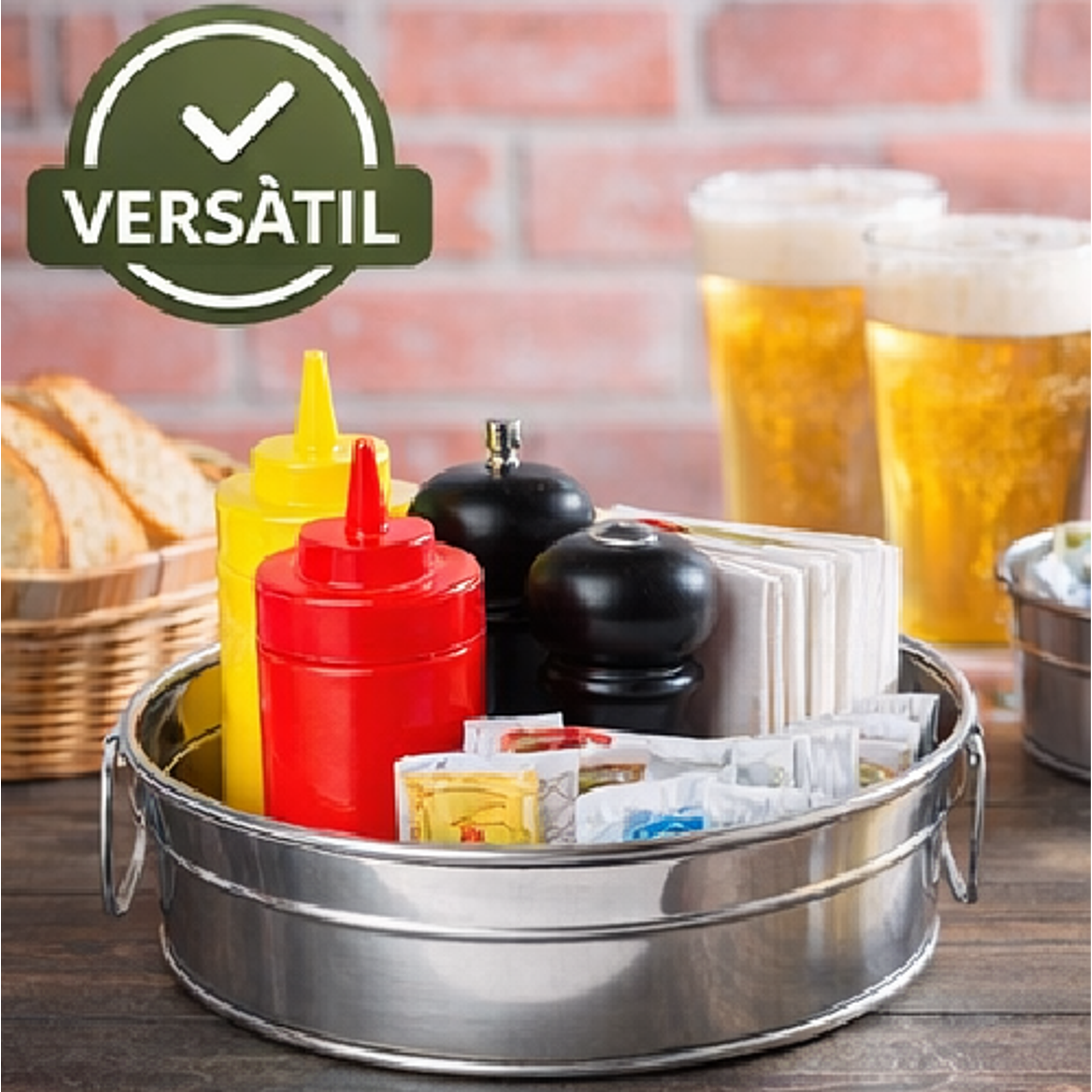 Set De 3 Bandejas Redondas De Acero Inoxidable 23x8 cm 1