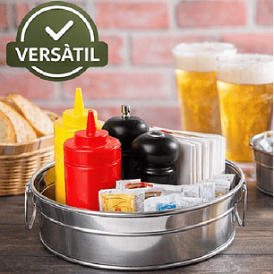 Set De 3 Bandejas Redondas De Acero Inoxidable 23x8 cm