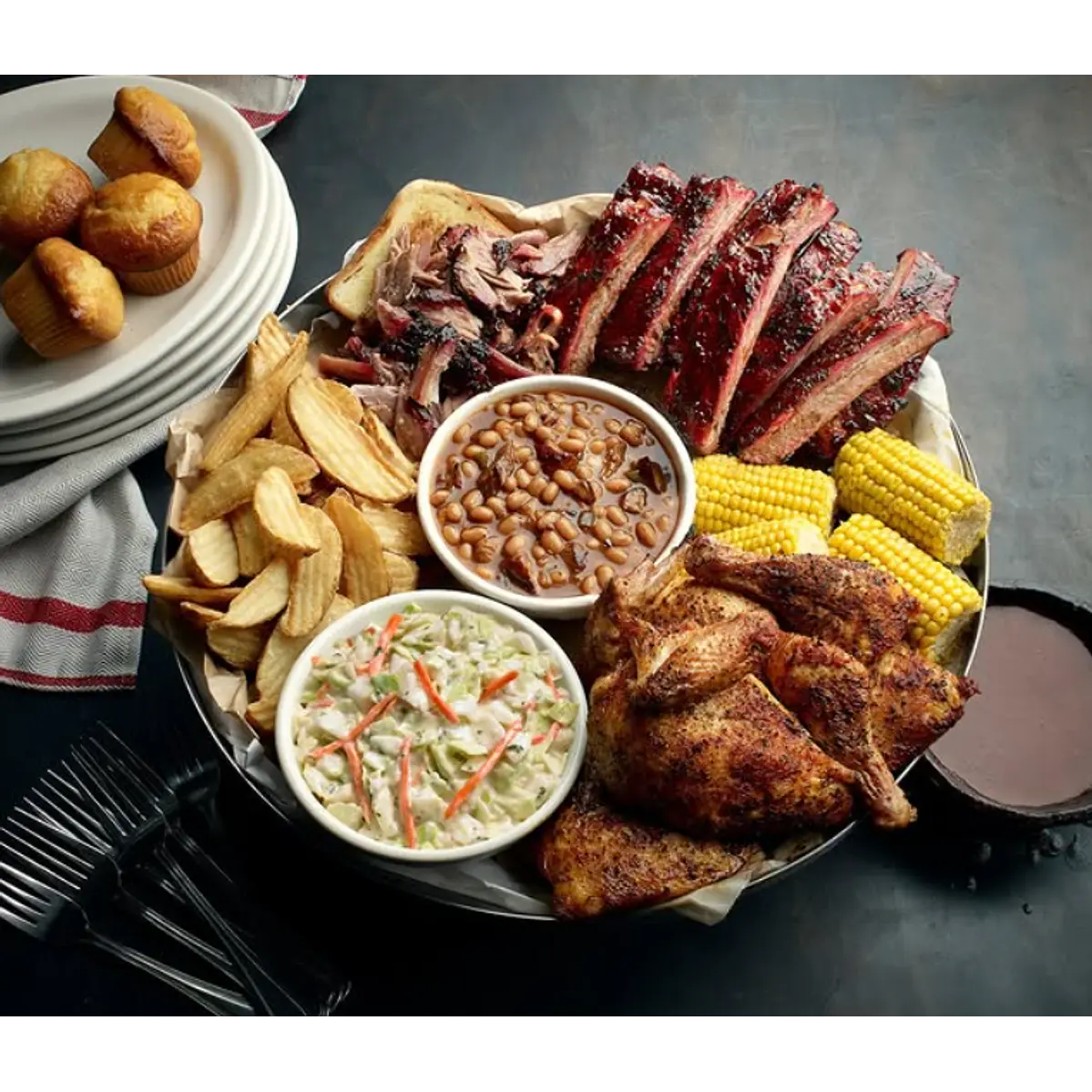 Bandeja Grande Redonda De Aluminio (50 cm) Servicio De Alimentos Compartir Familiar 1