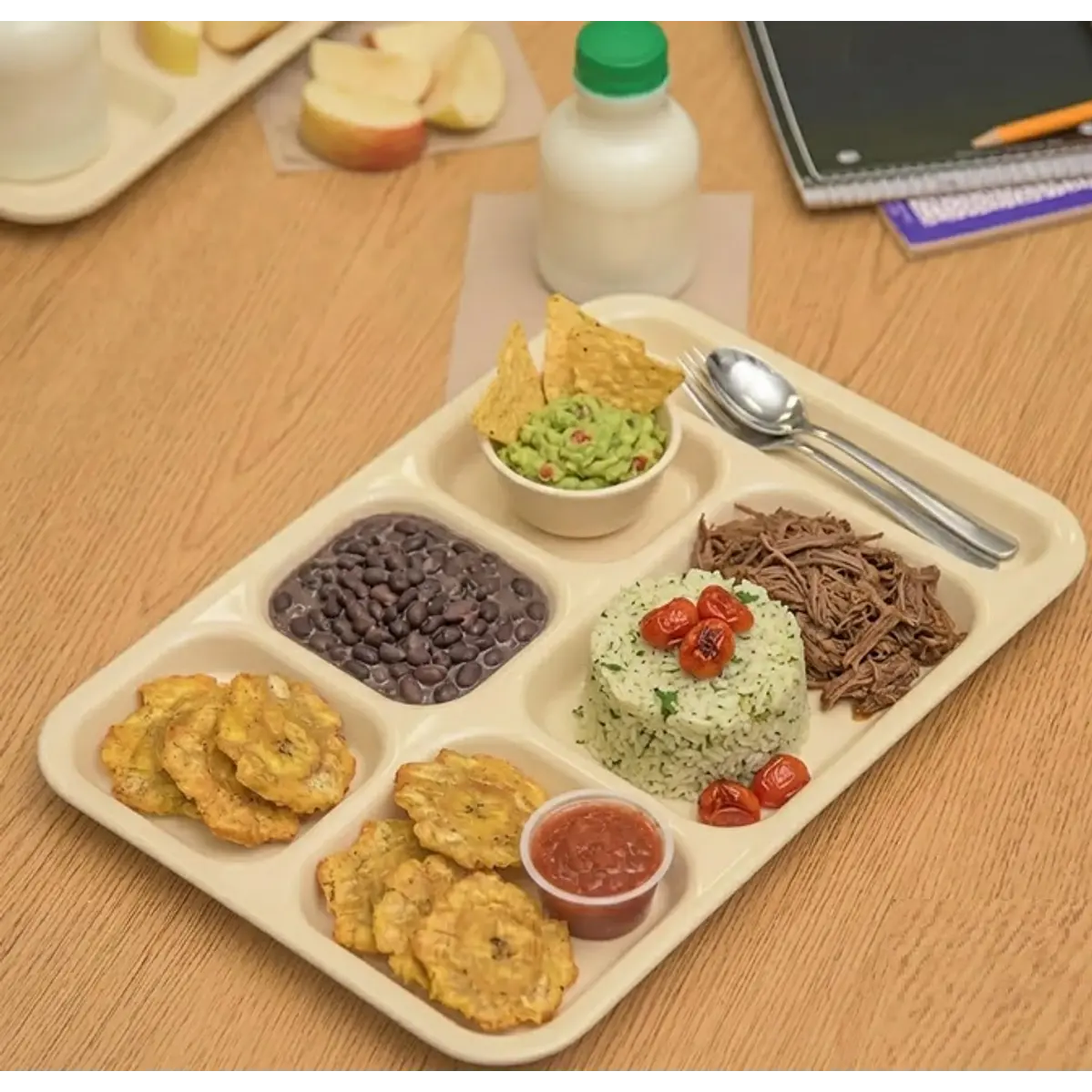 12 Bandejas de Servicio de Alimentos 6 Compartimentos en Melamina Comedor Restaurante Hotel Escuela Hospitales Cafetería 4