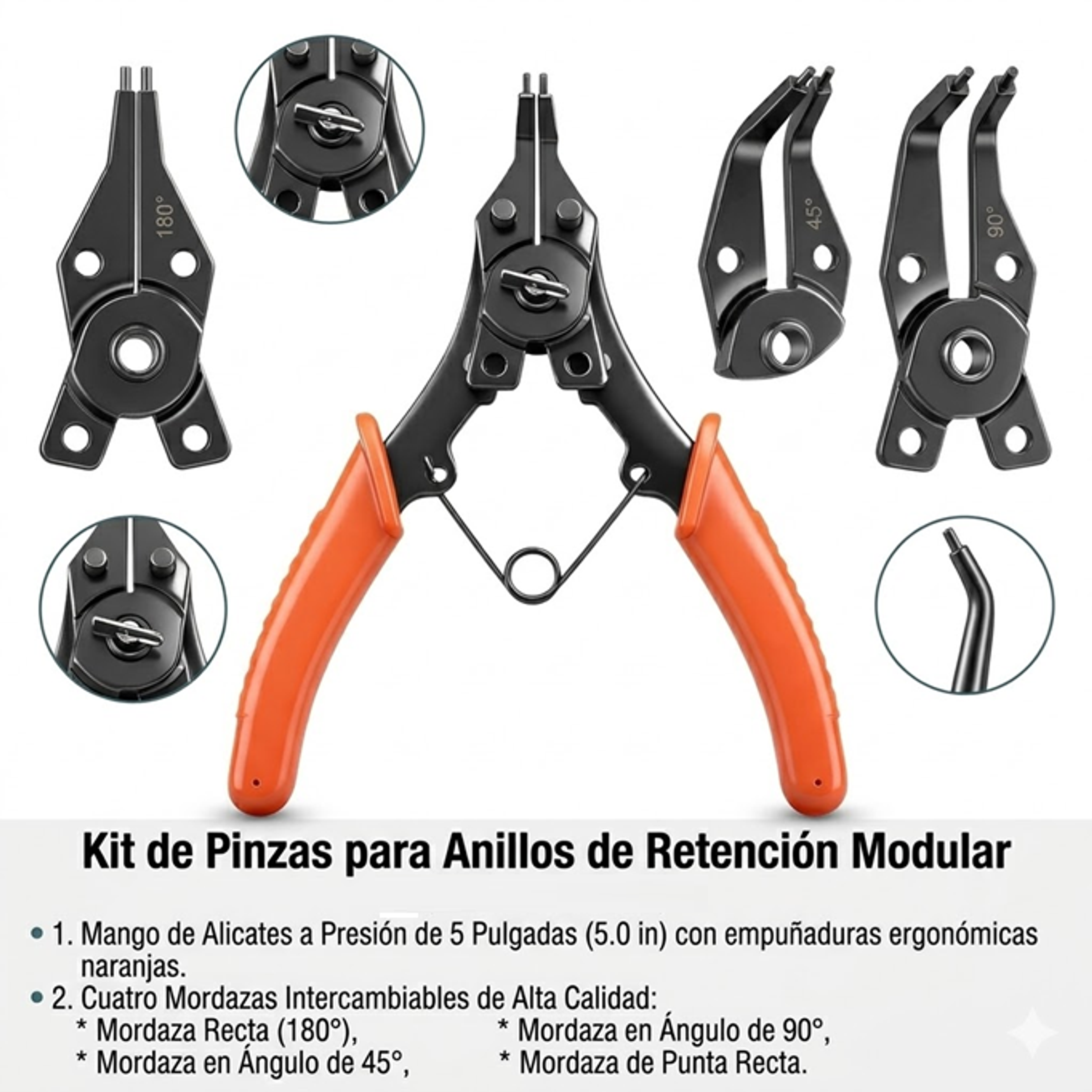 Kit de Pinzas Modulares para Anillos de Retención – 5