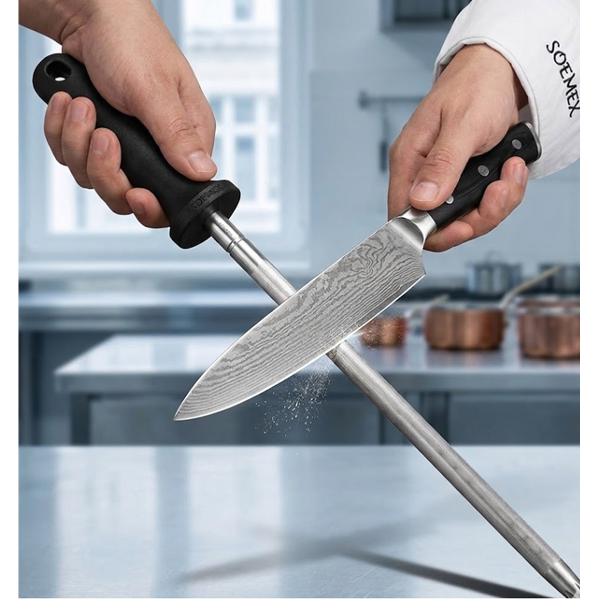 Chaira Afiladora De 12” (30.5 Cm) En Acero Inoxidable, Con Mango Ergonómico De Polipropileno 3