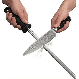 Chaira Afiladora De 12” (30.5 Cm) En Acero Inoxidable, Con Mango Ergonómico De Polipropileno