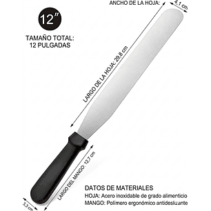 Espátula Recta De 30 Cm Diseñada Para Glasear Tortas y Pasteles