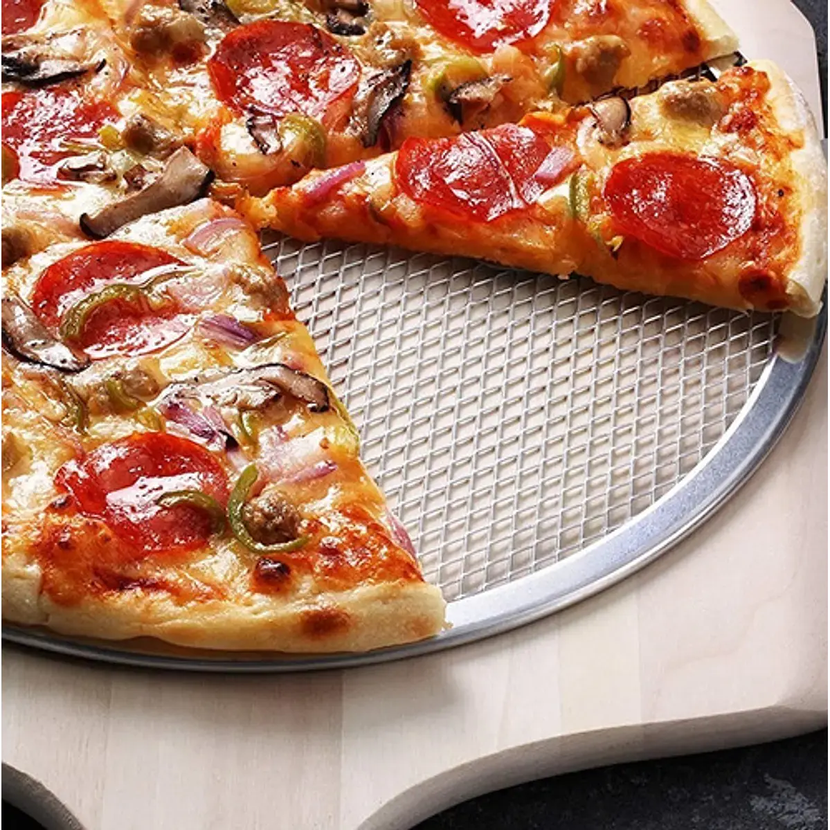 Malla Screen Pizza 50 Cm 20  Perforada Aluminio Restaurante  2