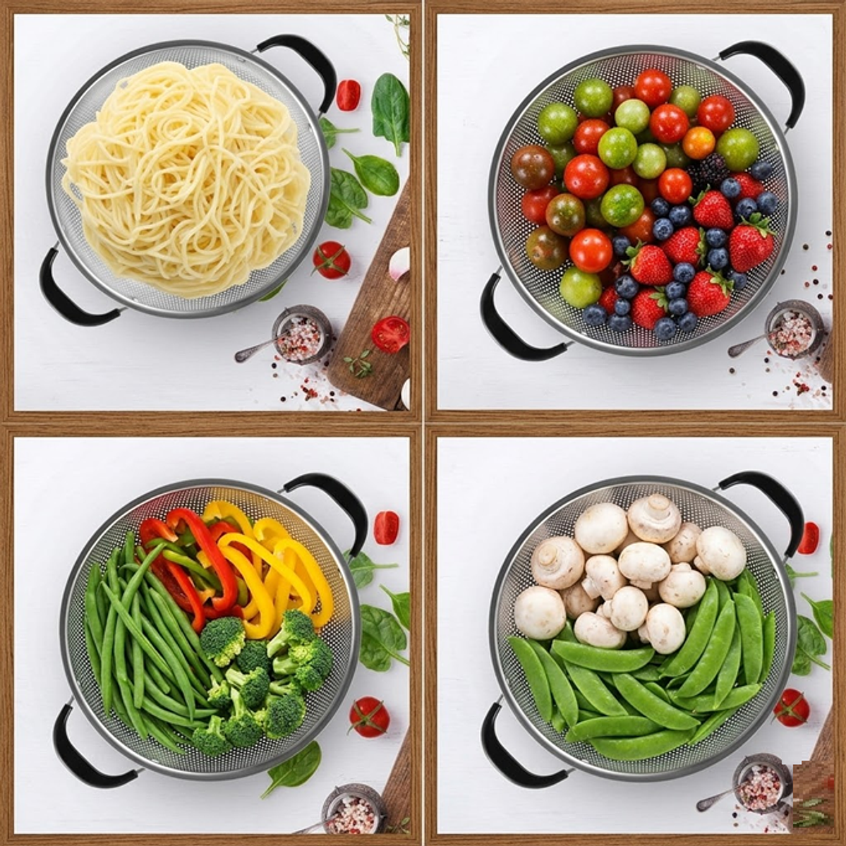 Colador Recipiente Acero Inoxidable Escurridores Capacidad de 5 qt (≈4,7 L) 3