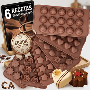 Set De 6 Moldes De Silicona Para Chocolate Libres De BPA Y De Grado Alimenticio