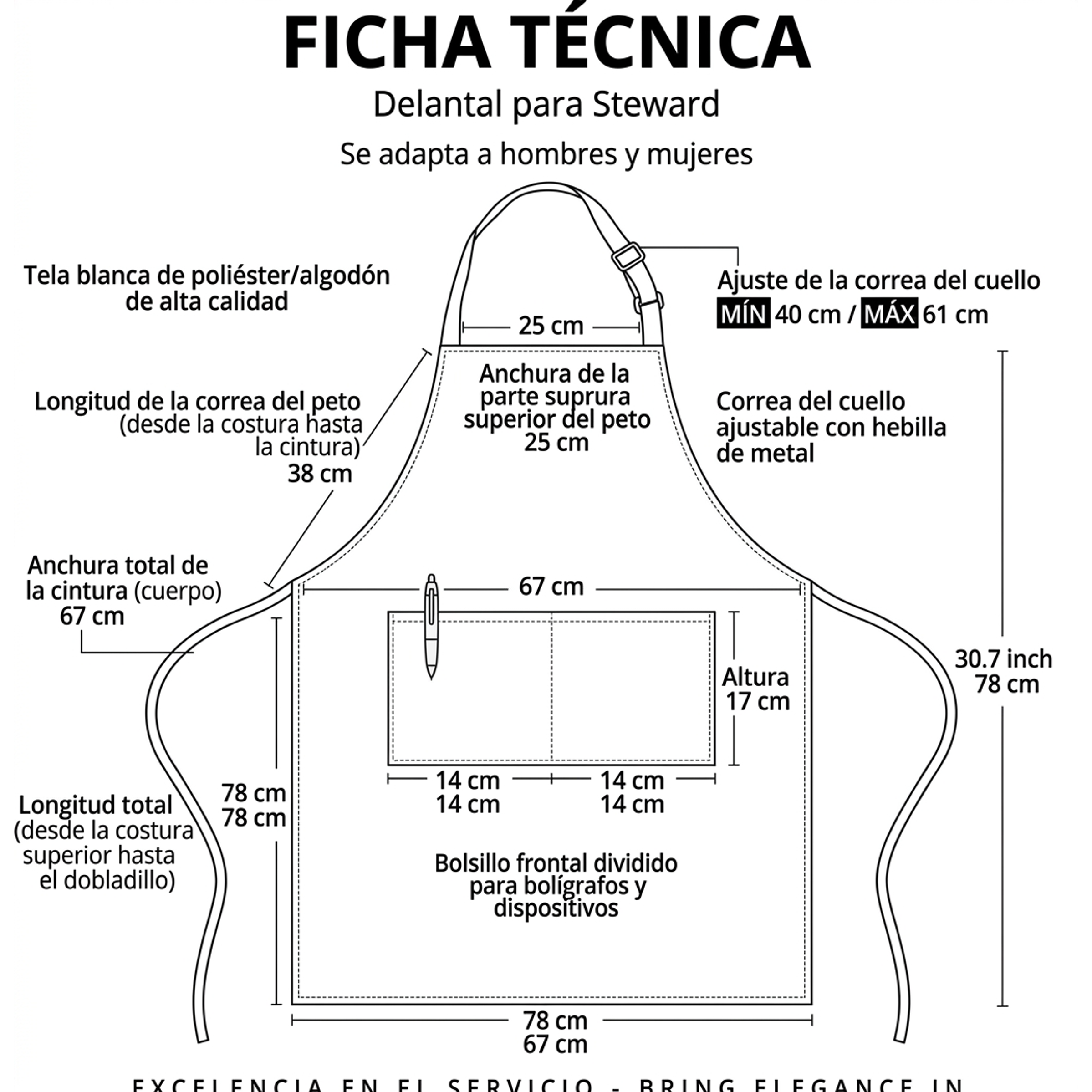 Set x 4 Delantales impermeable blanco, ajustable y reutilizable PVC 2