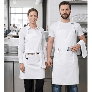 Set x 4 Delantales impermeable blanco, ajustable y reutilizable PVC