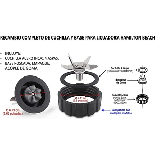 Cuchilla Inferior De Repuesto Para Licuadoras Hamilton Beach
