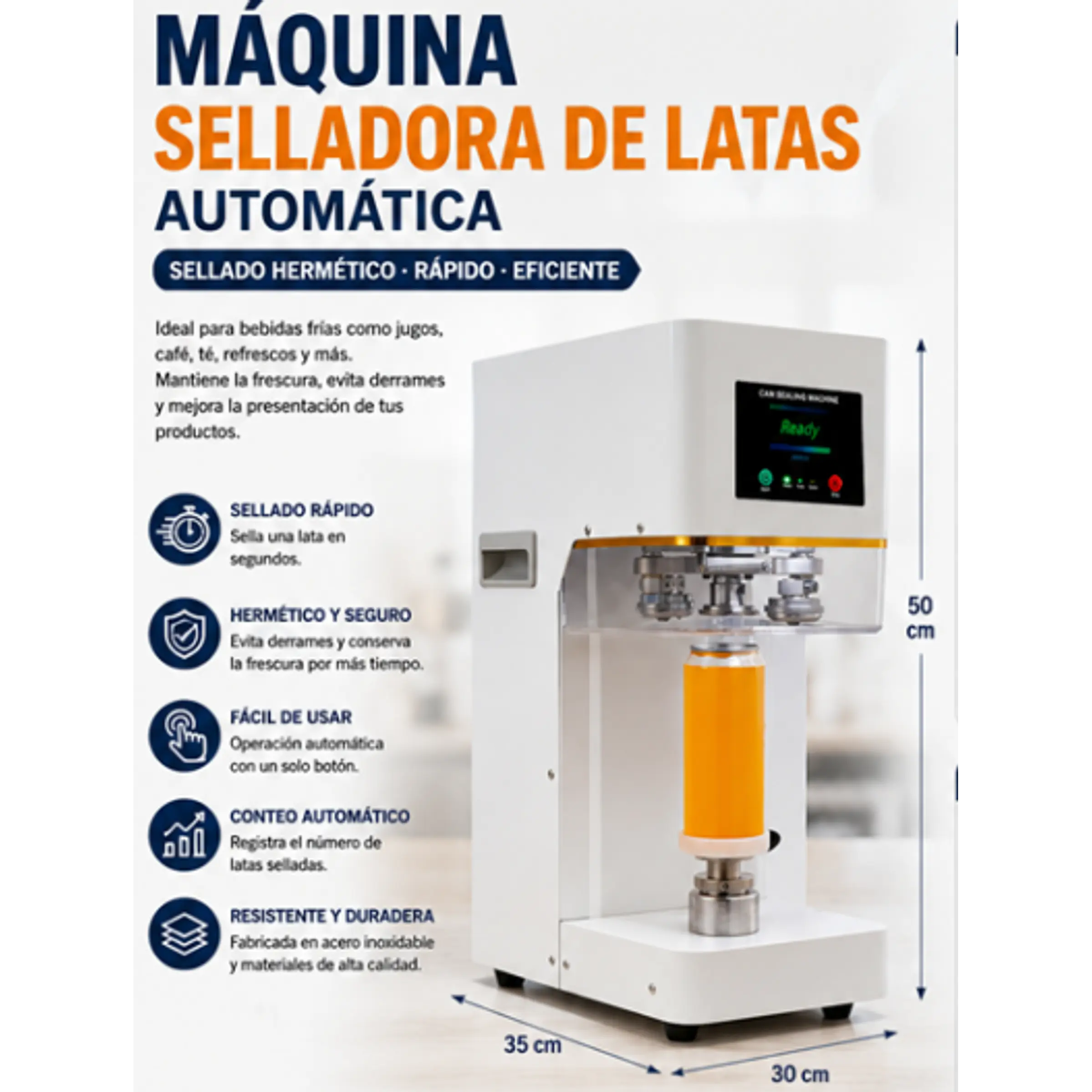  Máquina Selladora de Latas Automática – Comercial/Profesional 1