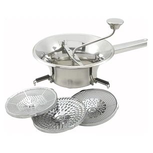 Pasapure Molino de alimentos de acero inoxidable con capacidad de 2 Qt (≈1.9 L)