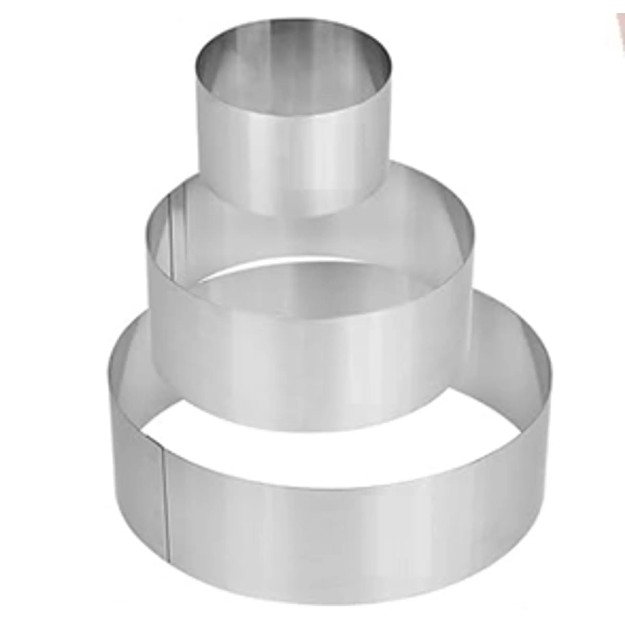 Juego de moldes circulares de acero inoxidable 1