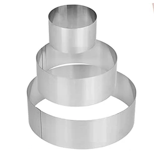 Juego de moldes circulares de acero inoxidable
