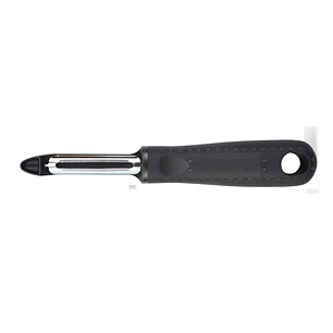 Pelador recto de 19.3 cm con mango ergonómico de polietileno negro