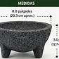 Molcajete mortero de piedra volcánica hecho a mano (8 pulgadas de diámetro). - thumbnail 2