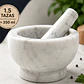 Mortero y mazo en mármol blanco natural – capacidad 1.5 tazas (≈350 ml): - thumbnail 1