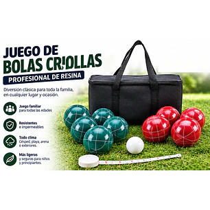 Juego de Bolas Criollas Profesional de Resina – tamaño mediano (9.5 cm)