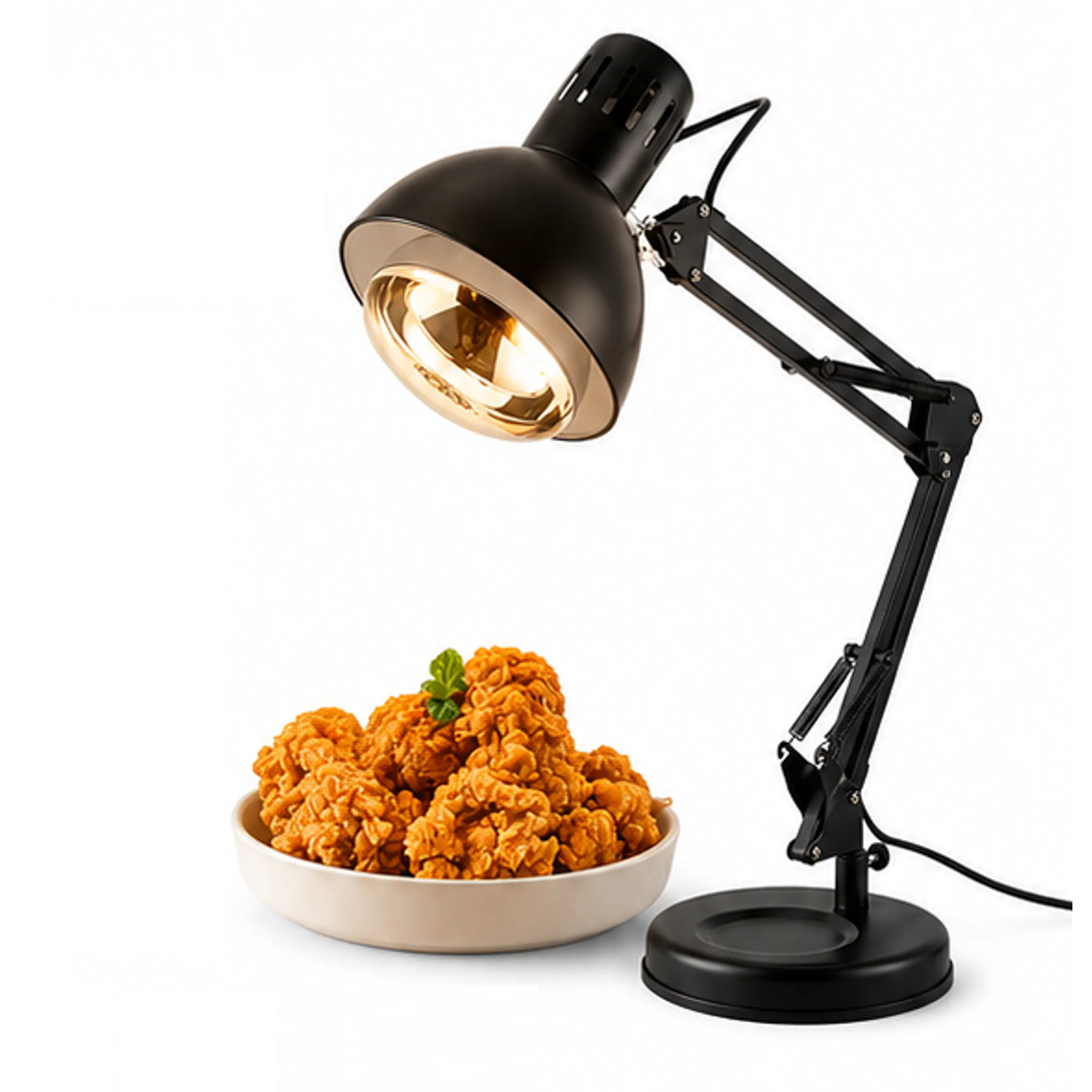 Lámpara de calor de alimentos pantalla giratoria de 360° con bombilla de 250 W 1