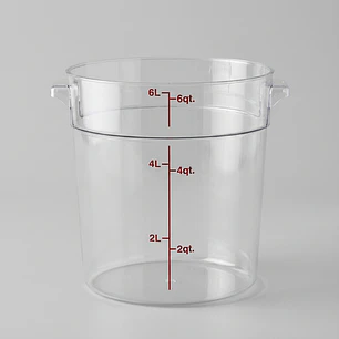 Cambro Contenedor de almacenamiento redondo – 6 Qt (≈6 L) de policarbonato transparente
