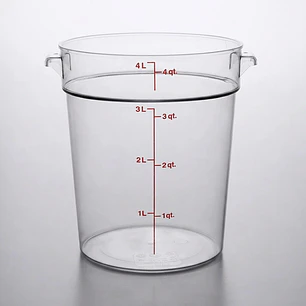 CAMBRO Contenedor de almacenamiento redondo – 4 Qt (≈ 4L) de policarbonato transparente