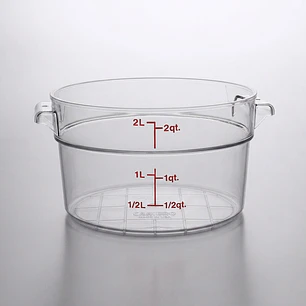 CAMBRO Contenedor de almacenamiento redondo – 2 Qt (≈2 L) de policarbonato transparente