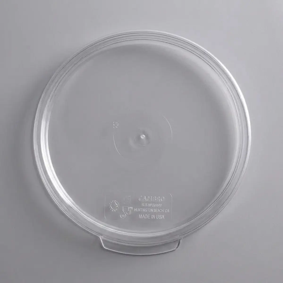 12 Tapas para contenedores redondos Cambro 2 y 4 Qt, policarbonato transparente 1