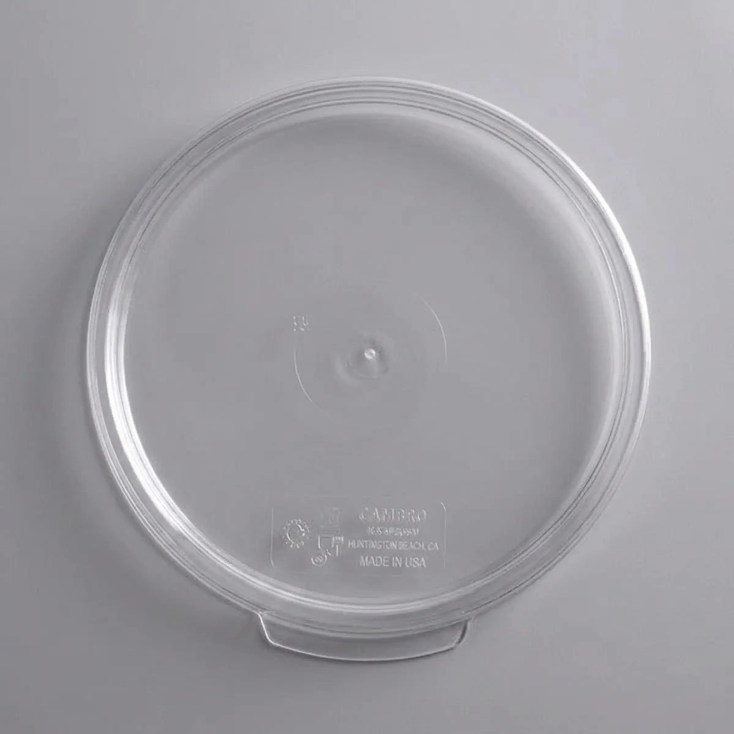 12 Tapas para contenedores redondos Cambro Camwear® – 6 y 8 Qt, policarbonato transparente: 1