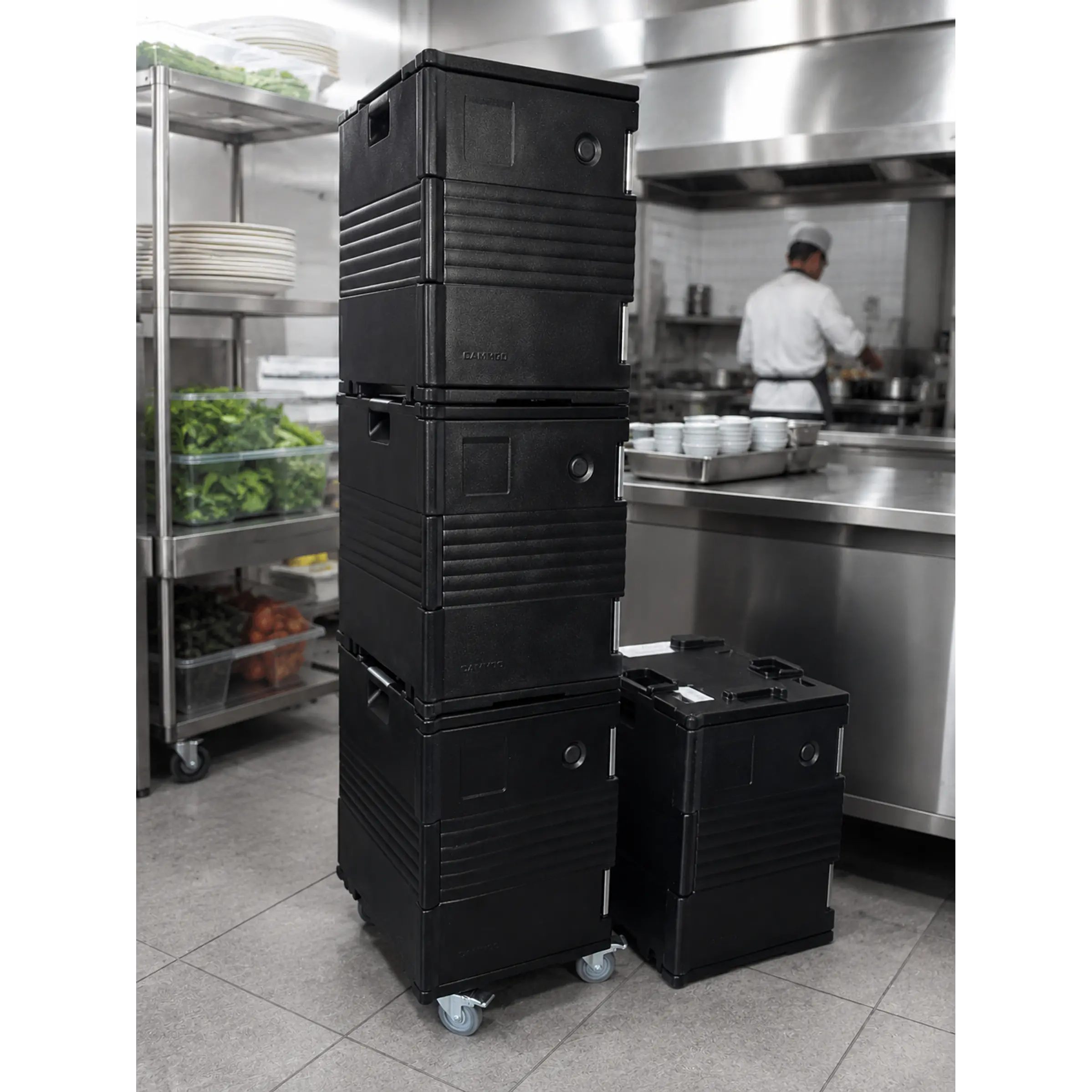 Contenedor Isotérmico de Transporte de Alimentos con ruedas – capacidad 95 Qt (≈90 L) 10