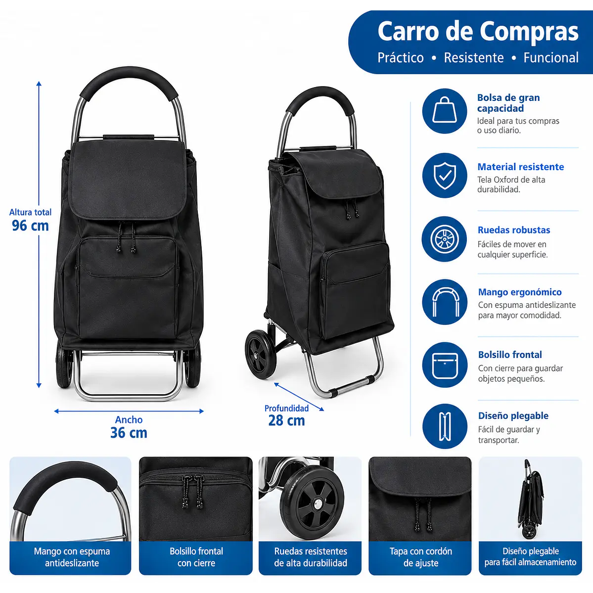 Carrito Plegable De Carga Y Compras 1