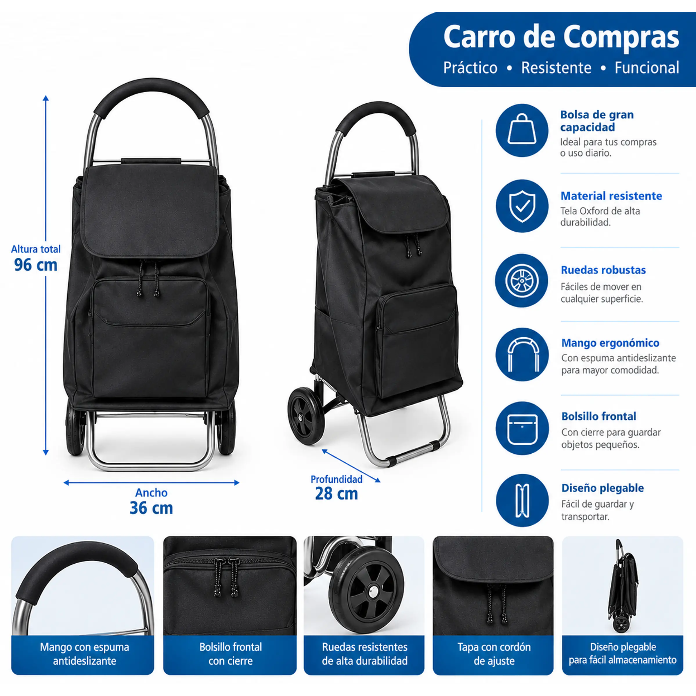 Carrito Plegable De Carga Y Compras 1