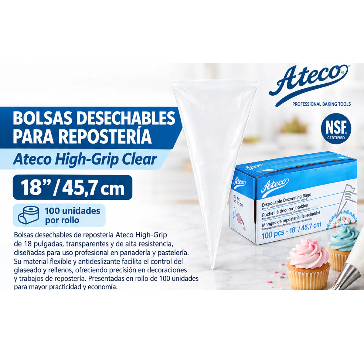 Bolsas desechables para repostería Ateco – 18
