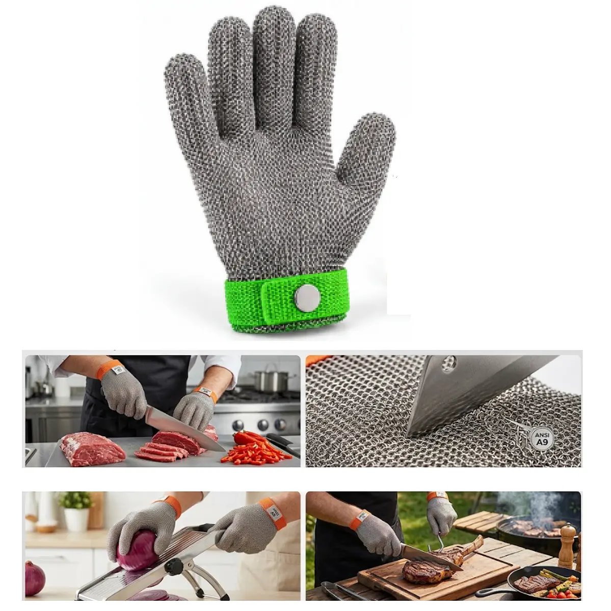 Guante de Cocina de Acero Inoxidable – Resistente a Cortes (Talla Large) 1