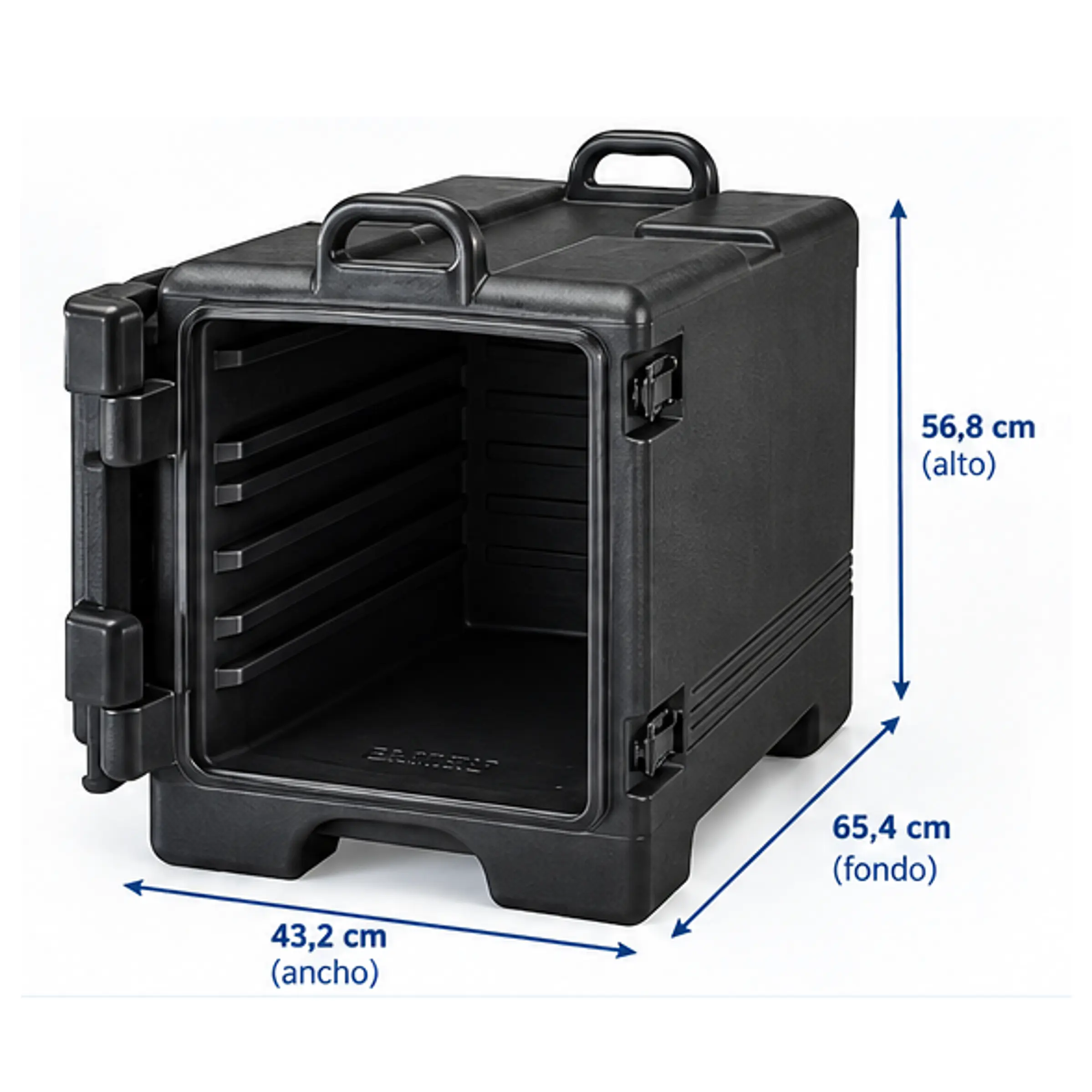 Contenedor CAMBRO Pequeño Isotérmico Para Transportar Alimentos Capacidad 4 Bandejas total 36 Qt (34 litros) 2