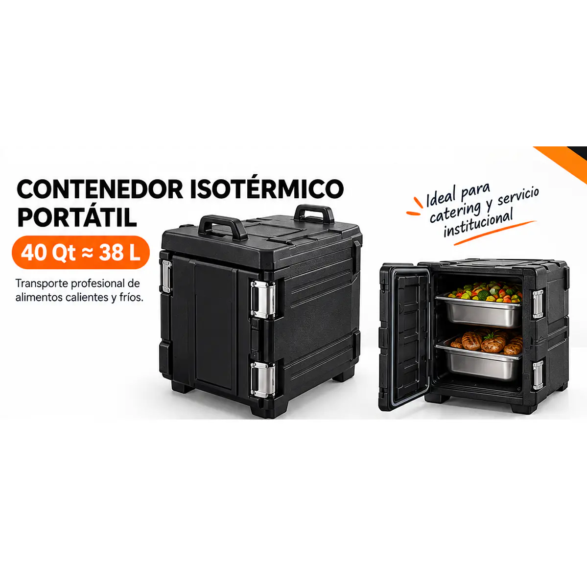 Contenedor Isotérmico Pequeño Transporte de Alimentos – capacidad 40 Qt (≈38 L) 1