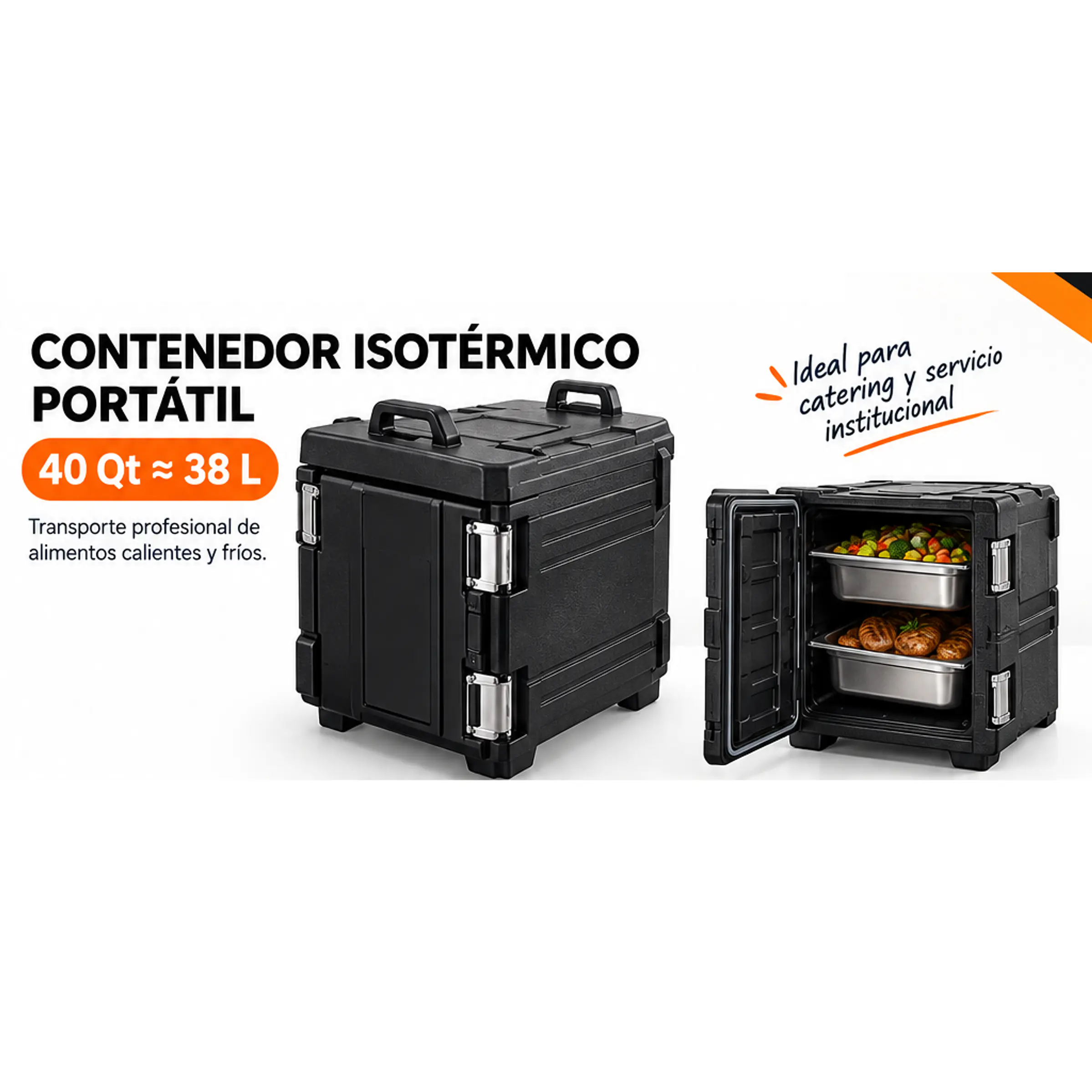 Contenedor Isotérmico Pequeño Transporte de Alimentos – capacidad 40 Qt (≈38 L) 1