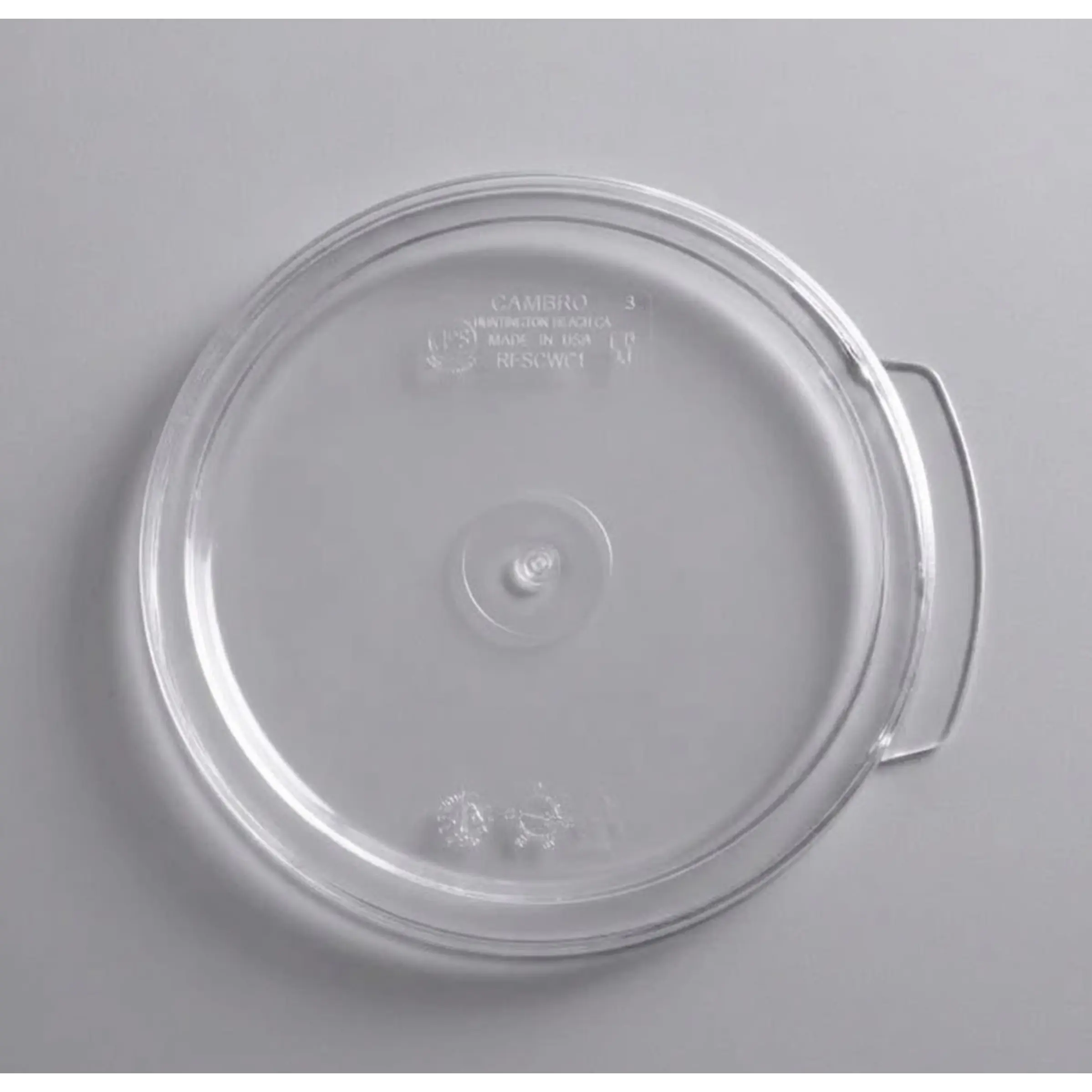 12 Tapas para contenedores redondos Cambro 1 Qt, policarbonato transparente 1
