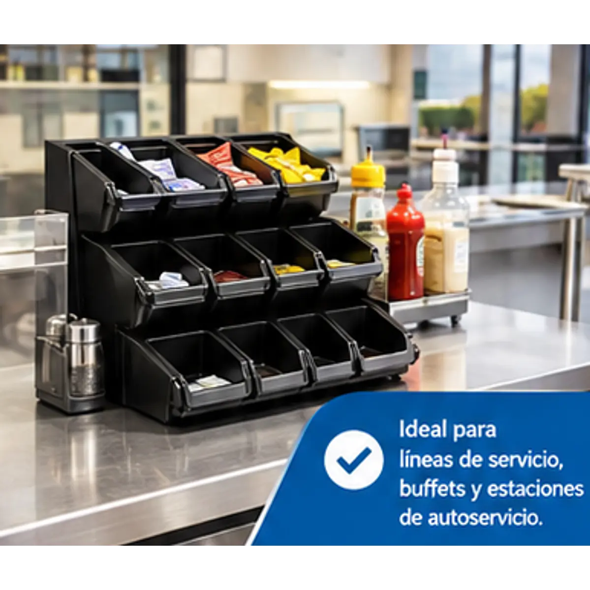 Cambro Organizador de Condimentos Stand de 3 niveles con compartimentos de 12” - 30 cm 1