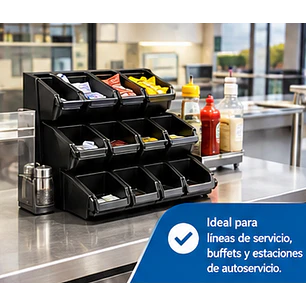 Cambro Organizador de Condimentos Stand de 3 niveles con compartimentos de 12” - 30 cm