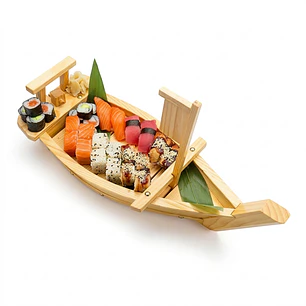 Barco De Madera Para Sushi Roll Sashimi Restaurante Bar – Bandeja de servicio estilo restaurante