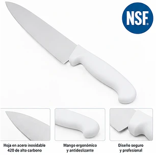 Cuchillo de Chef Institucional 10” en Acero Inoxidable de Alto Carbono con Mango Ergonómico